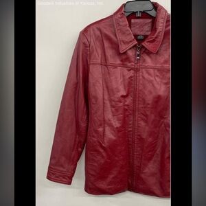 Red Genuine Leather Jacket by Kathy Ireland